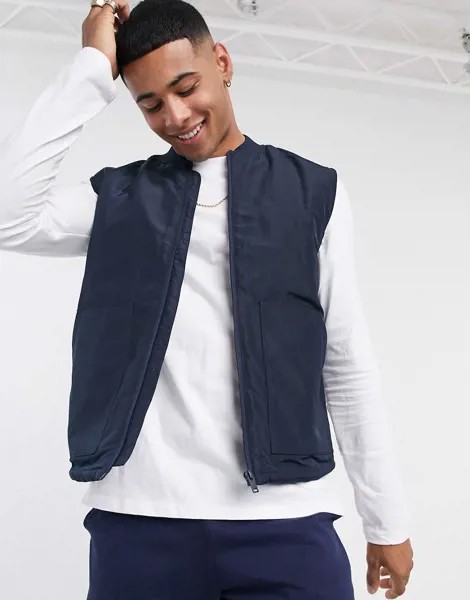 Темно-синий жилет-бомбер Burton Menswear