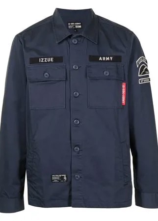 Izzue куртка-рубашка с нашивкой-логотипом
