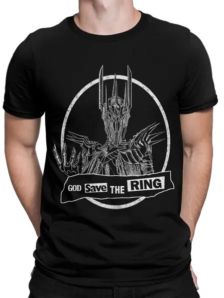 Футболка мужская Design Heroes Властелин Колец - God save the ring черная S