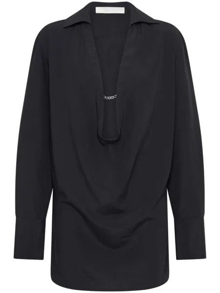 Dion Lee короткое платье-рубашка Circle с драпировкой, черный
