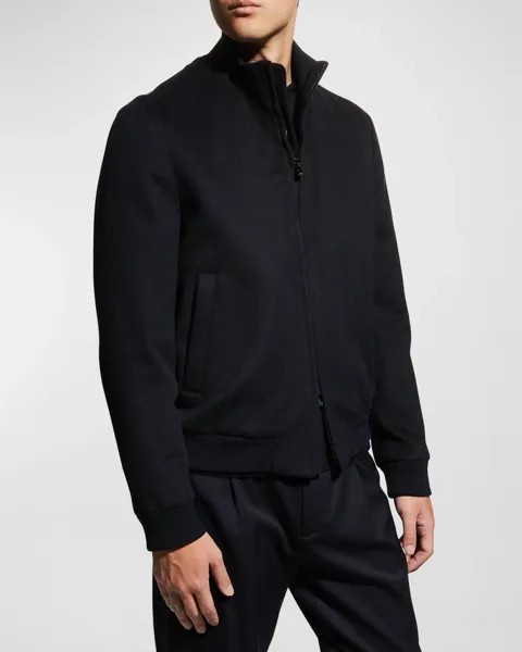 Мужской кашемировый бомбер Corneliani, цвет Dark Blue Solid