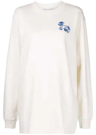 Off-White платье-толстовка с цветочным логотипом