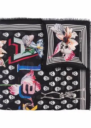 Alexander McQueen шарф с принтом Skull