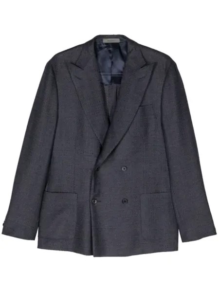 Двубортный пиджак с заостренными лацканами Corneliani, синий