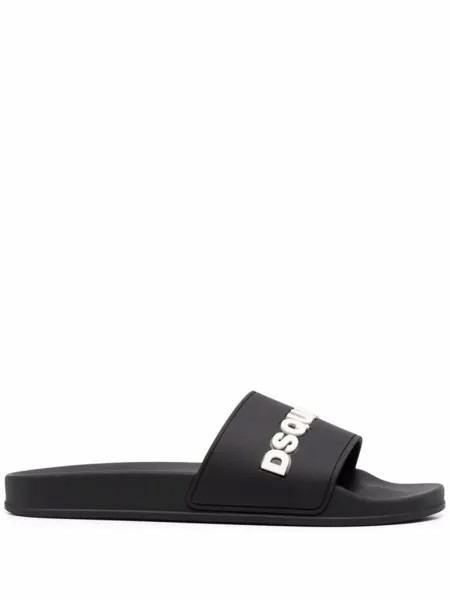 Dsquared2 шлепанцы с тисненым логотипом, черный