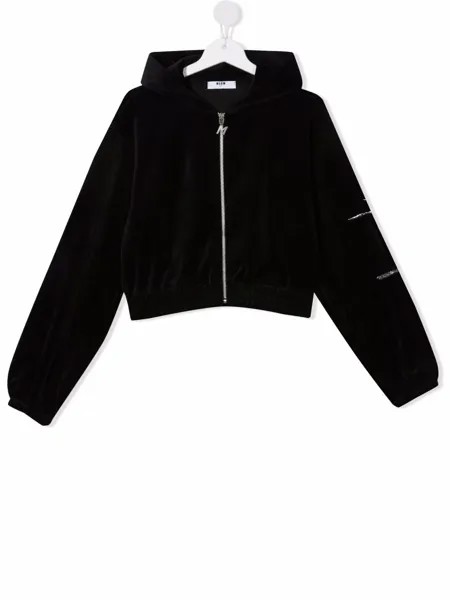 MSGM Kids флисовое худи на молнии