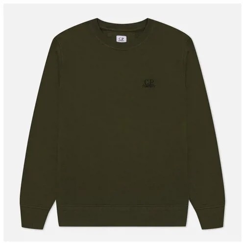 Мужская толстовка C.P. Company Cotton Fleece Logo Garment Dyed оливковый, Размер XL