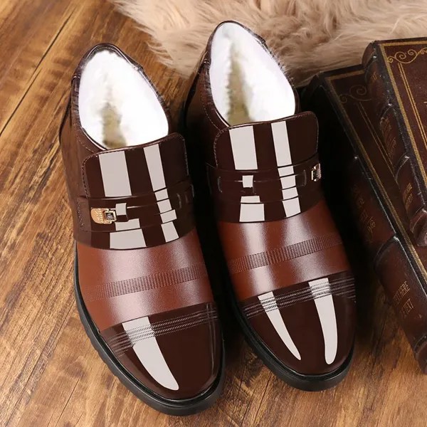 Ботинки мужские зимние утепленные, роскошные брендовые теплые полусапожки, модная деловая офисная формальная кожаная защитная обувь