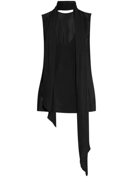 Helmut Lang шелковый топ с завязками, черный