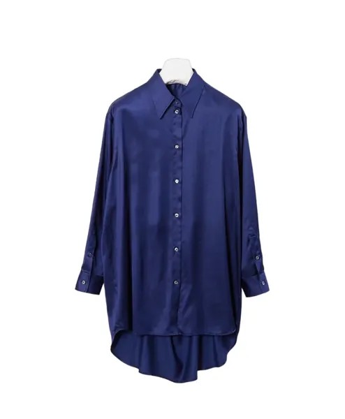 S52Dt0020 S54450 Повседневная атласная блузка оверсайз Mm6 Maison Margiela, синий