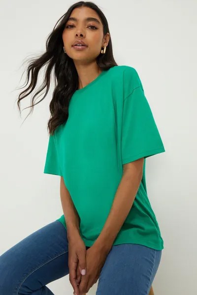 Длинная футболка с напуском Dorothy Perkins, зеленый