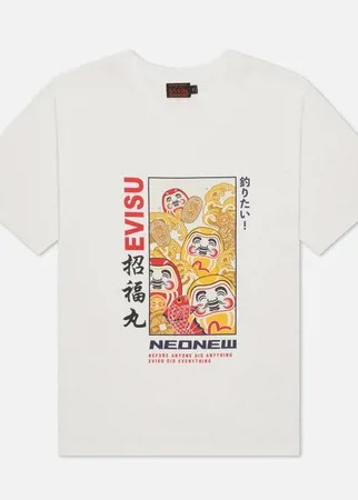 Мужская футболка Evisu Daruma & Wave Box Printed, цвет белый, размер XXL