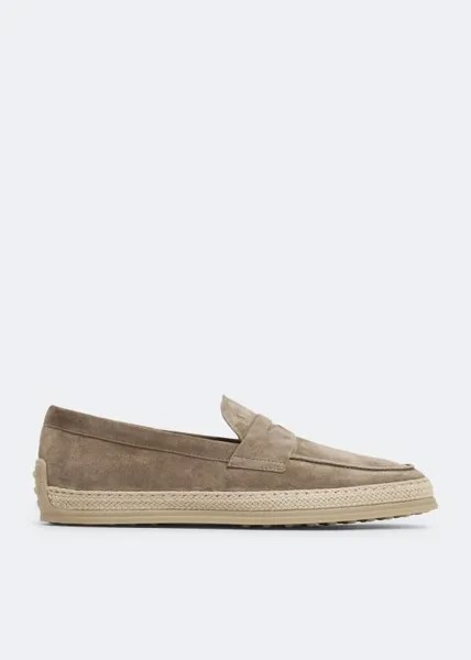 Лоферы TOD'S Suede slip-on loafers, бежевый