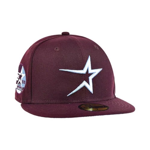 Мужская приталенная шляпа New Era Houston Astros 35 лет 59Fifty бордово-голубая