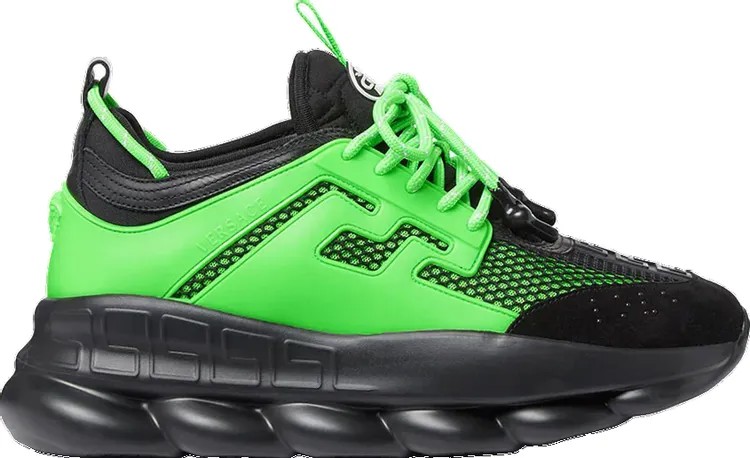 Кроссовки Versace Chain Reaction Black Green, черный