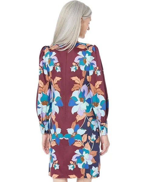 Платье Donna Morgan Mini Dress with Long Sleeve w/ Elastic Opening on Sleeve, цвет Wine/Teal