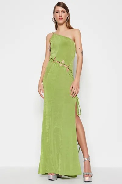 Платье для вечернего и выпускного вечера – зеленое – шифон Trendyol, зеленый