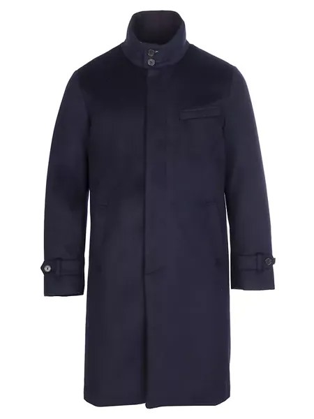 Длинное пальто на кашемировом пуху Norwegian Wool, темно-синий