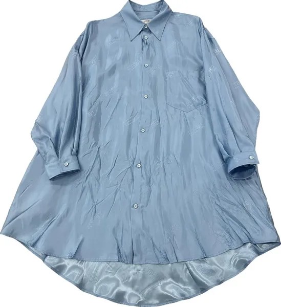Рубашка MM6 Maison Margiela Silk Button Down Dress 'Blue', синий