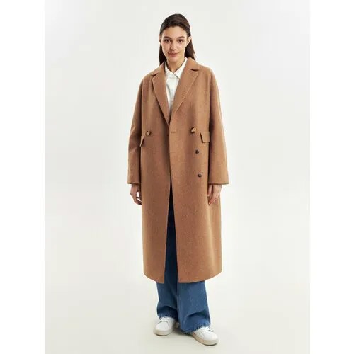 Пальто Pompa, размер 42/170, бежевый, горчичный
