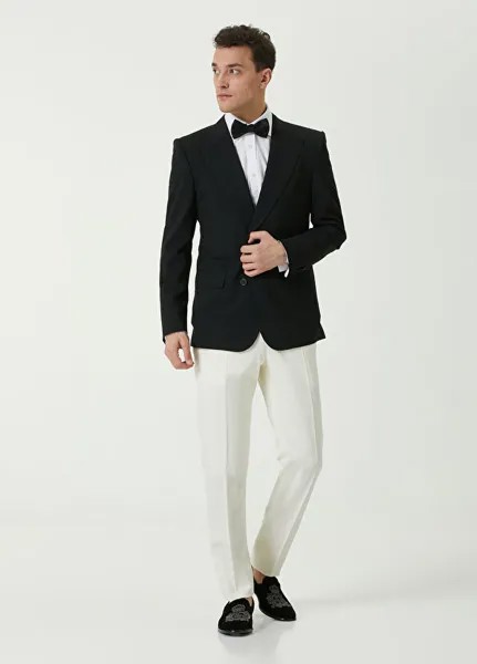 Шерстяные брюки-смокинг с белой полоской Dolce&Gabbana