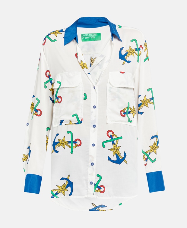 Блузка для отдыха United Colors of Benetton, белый