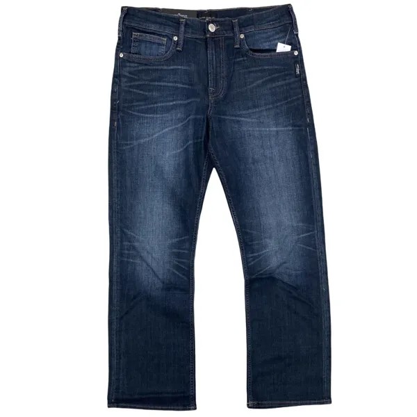 Silver Jeans Co. Zac Джинсы прямого кроя свободного кроя с прямыми штанинами стрейч цвета индиго
