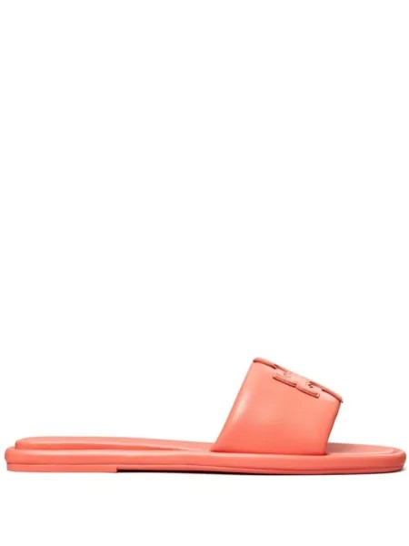 Сандалии кожаные Tory Burch Double T Sport, оранжевый