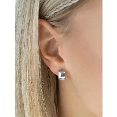 Серьги POKROVSKY, серебро, 925 проба, родирование, длина 1.1 см, , серебристый