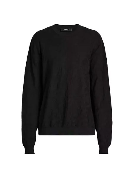 Вязаный свитер в стиле барокко Versace, черный