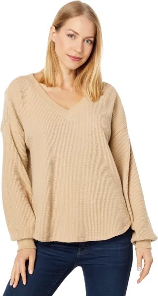 Рубашка Madewell Spindrift V-Neck Long Sleeve, цвет Toasted Sesame
