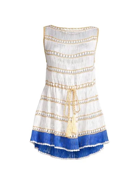 Вязаное крючком мини-платье Tiffany без рукавов My Beachy Side, белый