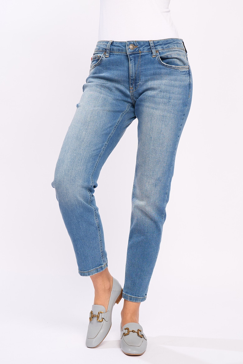 Укороченные джинсы с потертым эффектом Lee Cooper, синий