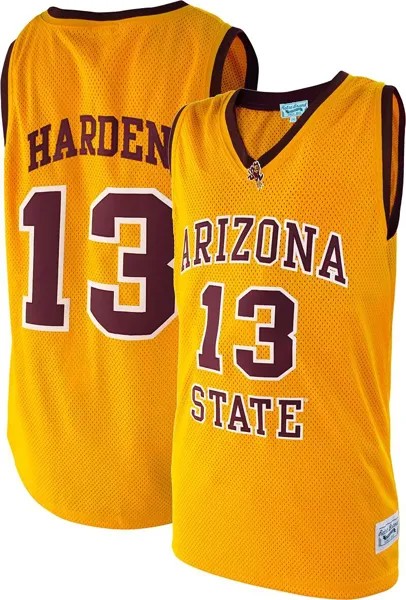 Оригинальная Мужская Retro Brand Мужская баскетбольная майка Джеймса Хардена штата Аризона Sun Devils № 13, золотая ретро-джерси