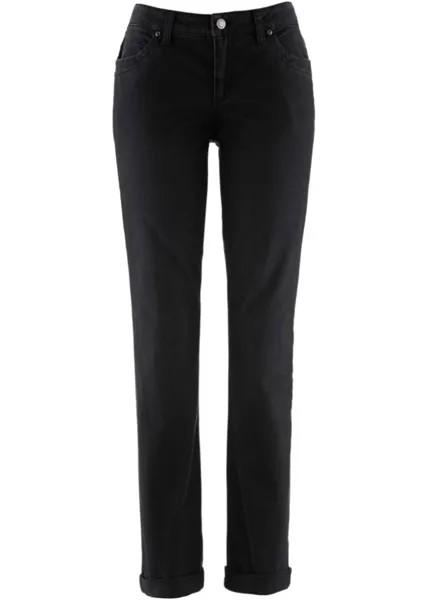 Комфортные эластичные прямые джинсы John Baner Jeanswear, черный