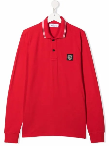 Stone Island Junior рубашка поло с длинными рукавами и логотипом