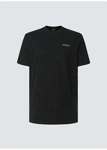 Черная мужская футболка с круглым вырезом с принтом Oakley