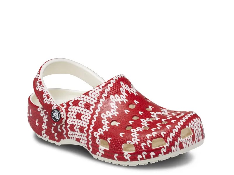 Сабо Crocs Classic Holiday Sweater, красный