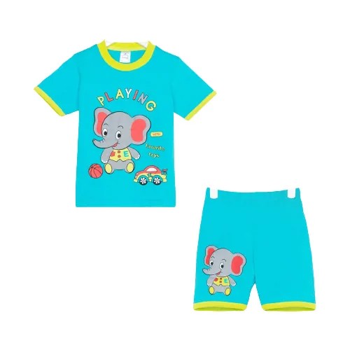 Комплект для мальчика (футболка/шорты), цвет бирюзовый, рост 92