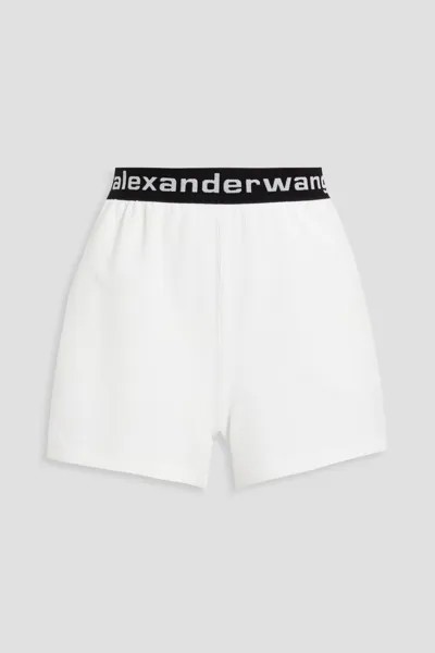 Вельветовые шорты стрейч из смесового хлопка Alexanderwang.T, белый