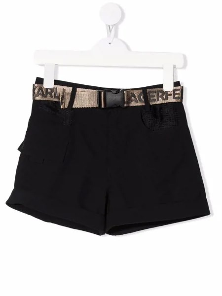 Karl Lagerfeld Kids belted cargo shorts