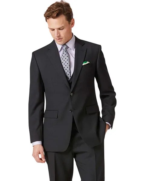 Деловой пиджак из твила Charles Tyrwhitt классического кроя, цвет Charcoal
