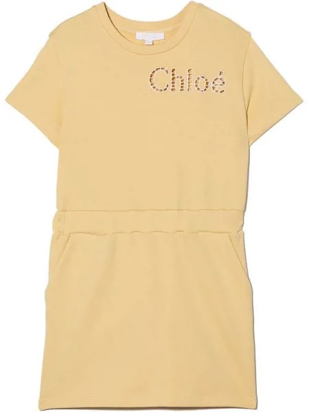 Chloé Kids платье с логотипом