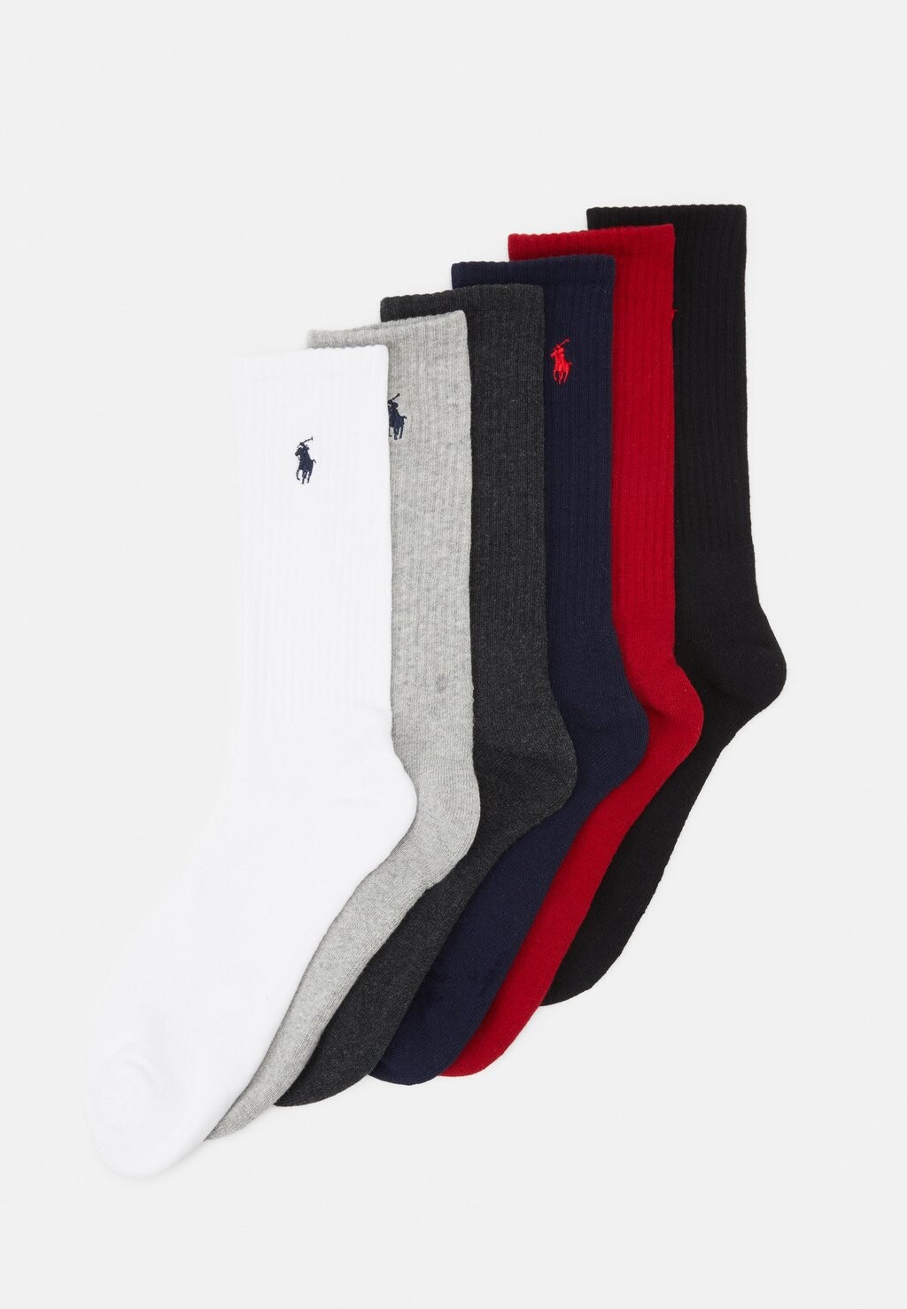 Носки COTTON-BLEND CREW SOCK 6-PACK Polo Ralph Lauren, черный/красный/темно-синий/угольный