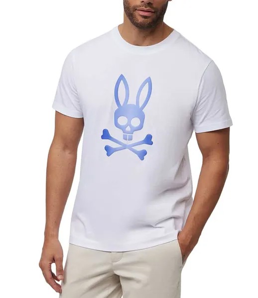 Футболка с короткими рукавами и рисунком Psycho Bunny Norwood Modern Fit, белый