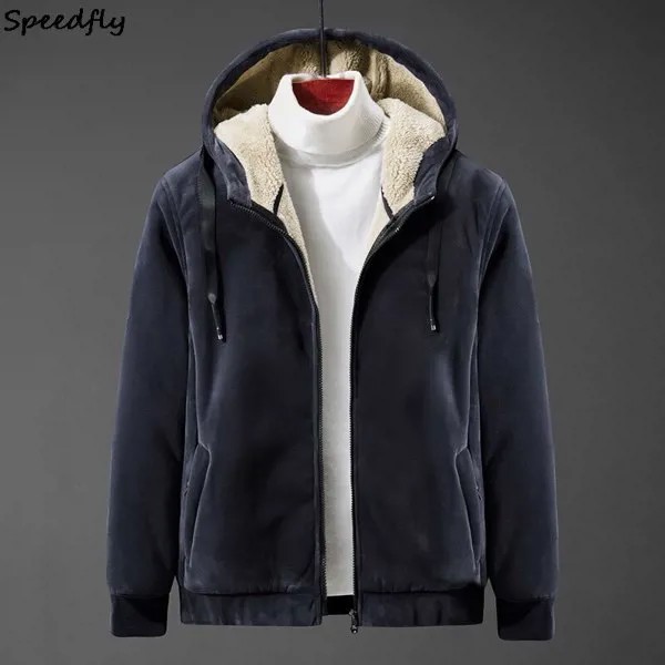 С добавлением овечьей шерсти мужские свитер-пальто Кардиган большого размера, серебряный или Рыжий бархат Мужская куртка Пальто 9413