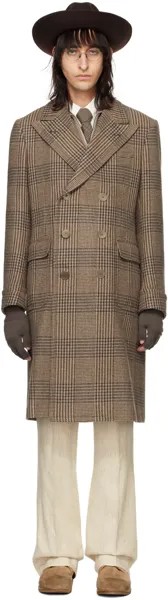 Коричневое пальто в шотландскую клетку Ralph Lauren Purple Label