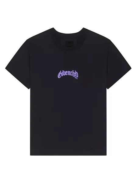 Хлопковая футболка свободного кроя со светоотражающим рисунком Givenchy, черный