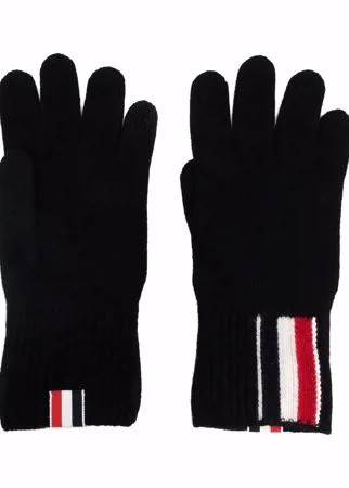 Thom Browne шерстяные перчатки с полосками RWB