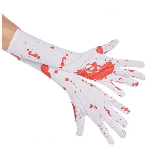 Белые окровавленные перчатки (9971) взрослые